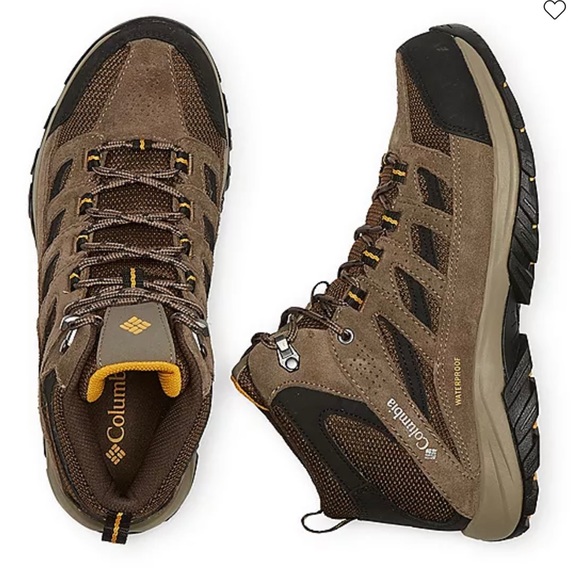 NEW Columbia Mens Crestwood Mid Wp Waterproof Flat Heel Hiking Boots - Picture 2 of 2